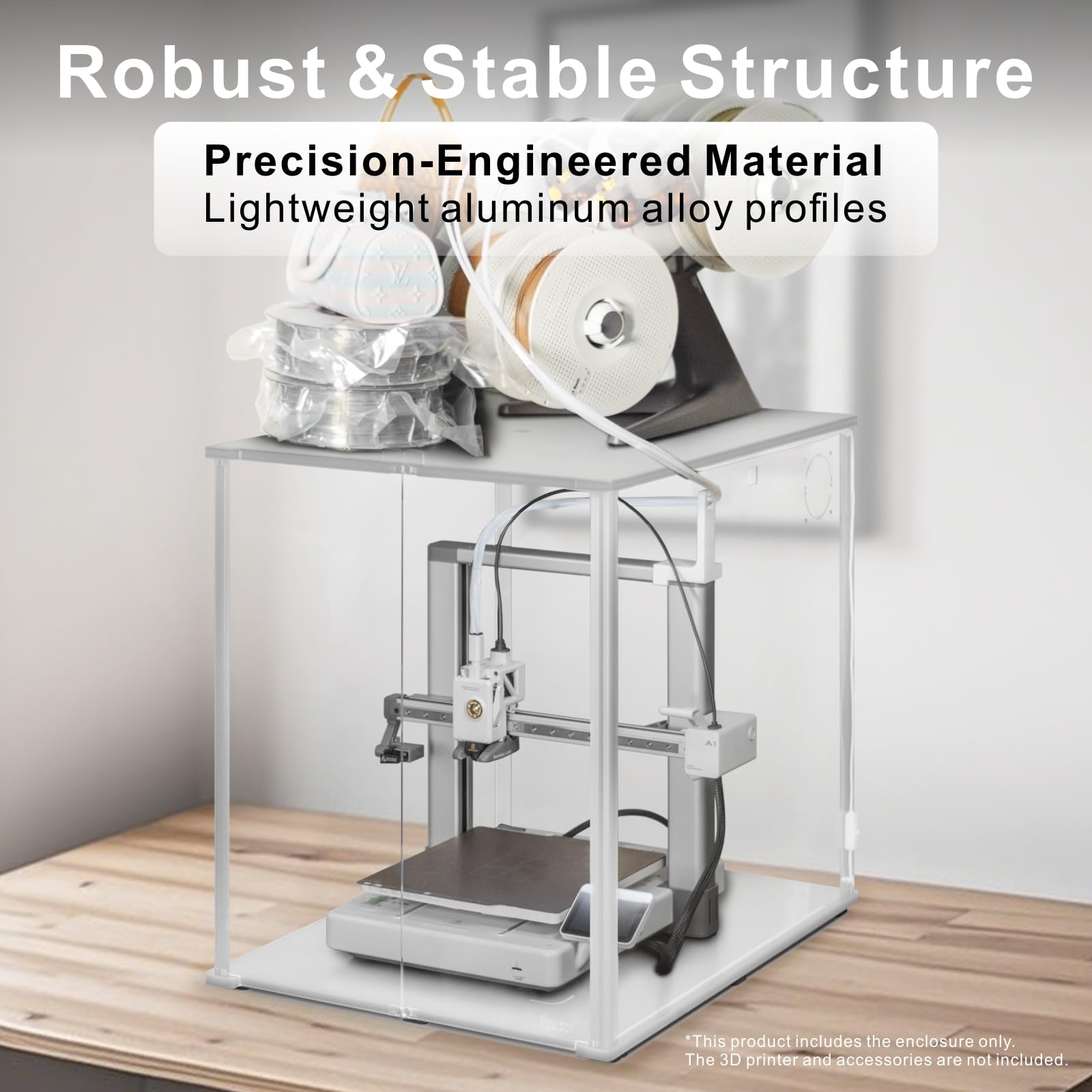 FNATR 3D Printer Enclosure for Bambu Lab A1 with AMS Lite, Cutout